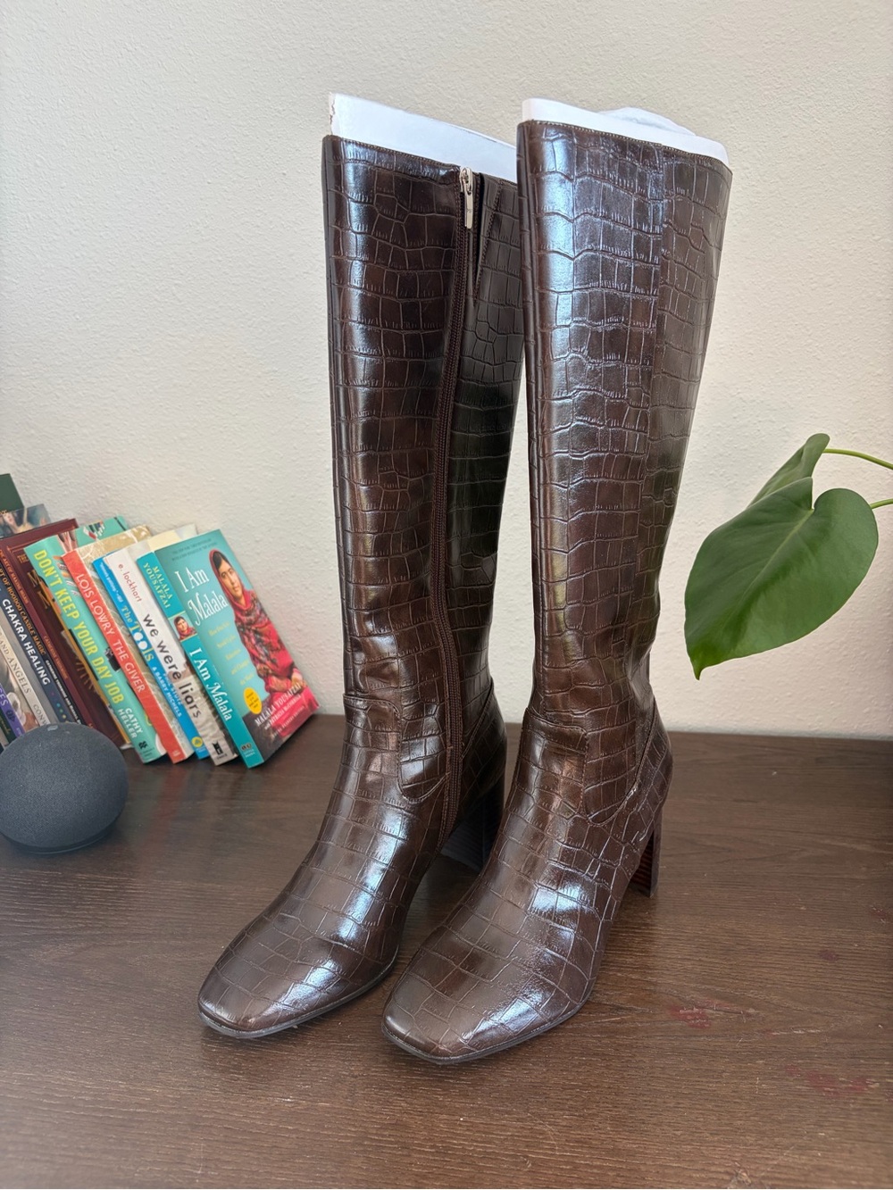 Marc Fisher Knee High Brown Leather Boot